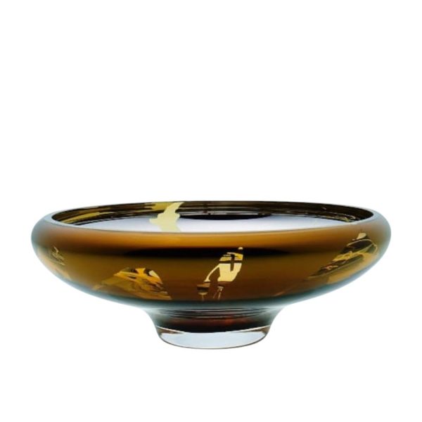 An&Angel <br>Deco Glass Bowl - Amber Splash