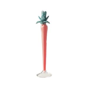Abhika <br>Dax Flower Candle Holder Coral/Green (M)