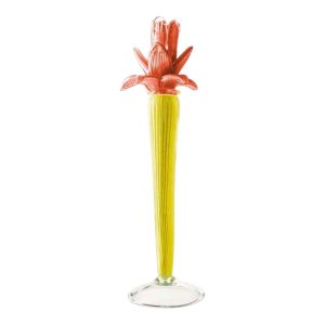 Abhika <br>Dax Flower Candle Holder Coral/Yellow (L)