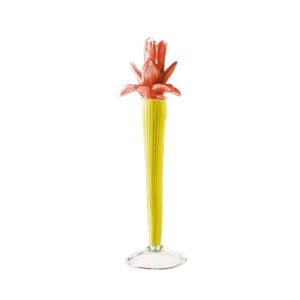 Abhika <br>Dax Flower Candle Holder Coral/Yellow (M)