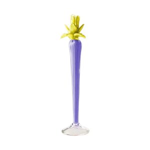 Abhika <br>Dax Flower Candle Holder Blue/Yellow (M)
