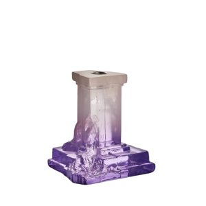 Kosta Boda <br>Rocky Baroque Crystal Candlestand Lilac M