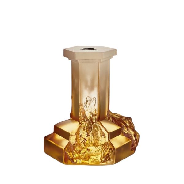 Kosta Boda <br>Rocky Baroque Crystal Candlestand  Amber L