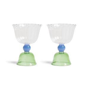 &Klevering <br>Tulip Glass Green- Set of 2