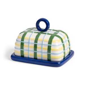 &Klevering <br>Butter Dish Plaid