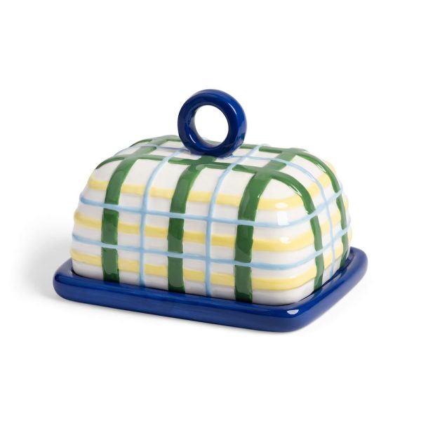 &Klevering <br>Butter Dish Plaid