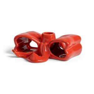 &Klevering <br>Candle Holder Ribbon Red