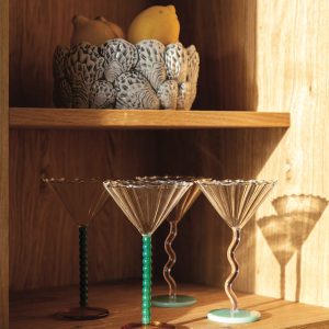 &Klevering <br>Coupe Perle Glass Green - Set of 2 - Image 3